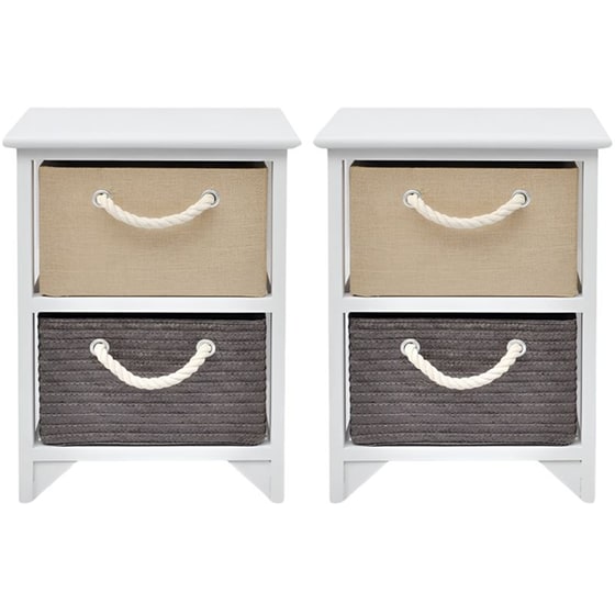 Κομοδίνο Vidaxl Από Ξύλο Παυλώνιας Και Mdf 2τμχ 35x27x48 cm - Πολύχρωμο image 2