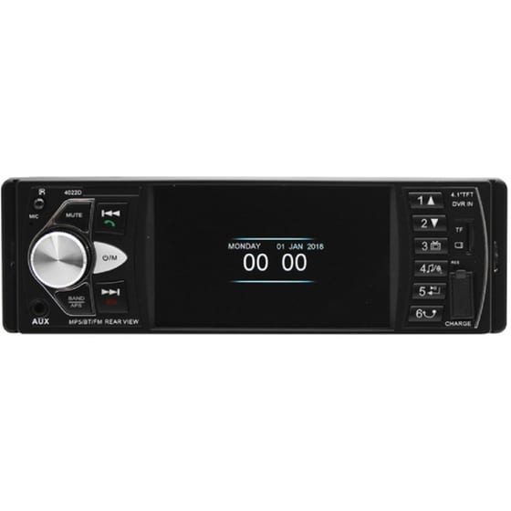 Ηχοσύστημα με Οθόνη Αφής 4.1" Bluetooth 1-DIN 4022D - Μαύρο image 0