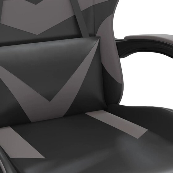 Καρέκλα Gaming VIDAXL 3143858 με Υποπόδιο από Τεχνητό Δέρμα - Γκρι image 4