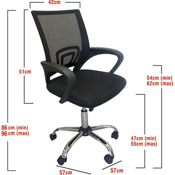 Καρέκλα Γραφείου ArteLibre Αλκυόνη από Ύφασμα Mesh - Μαύρη image 9