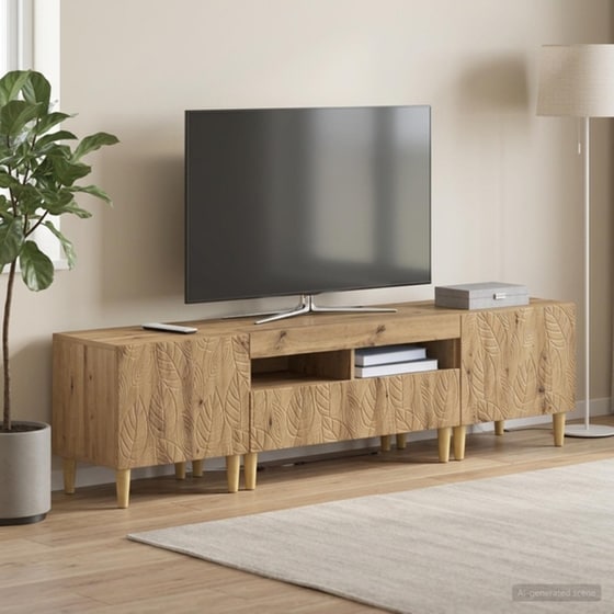 Έπιπλο Τηλεόρασης VidaXL DELFT με LED 3 τμχ 178 x 35 x 43 cm - Artisan Δρυς image 2