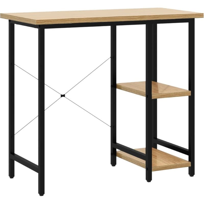 Γραφείο Υπολογιστή VidaXL από MDF και Μέταλλο 80x40x72 cm - Μαύρο/Ανοιχτή Δρυς