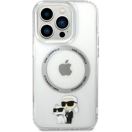 Karl Lagerfeld Iml Nft Back Cover Hard Case Karl  Amp; Choupette Διάφανη Θήκη Προστασίας Με Ενσωματωμένο Δαχτυλίδι Magsafe – Iphone 14 Pro Max (clear/grey)