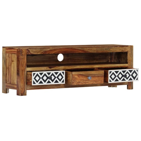 Έπιπλο Τηλεόρασης VidaXL Ξύλινο 120x30x40cm - Kαφέ/Λευκό image 4