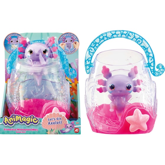 Animagic Φιγούρα Νερού Let's Glo Axolotl Ενυδρείο με Μπουρμπουλήθρες image 1