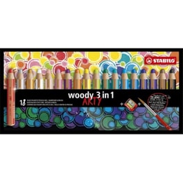 Ξυλομπογιές Stabilo Κραγιόν Stabilo Woody 880 18 Τεμάχια + Ξύστρα