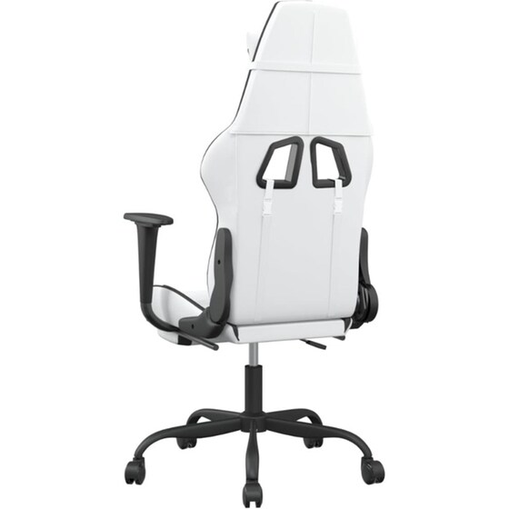 Καρέκλα Gaming VIDAXL 3143663 με Υποπόδιο από Τεχνητό Δέρμα - Λευκή image 3