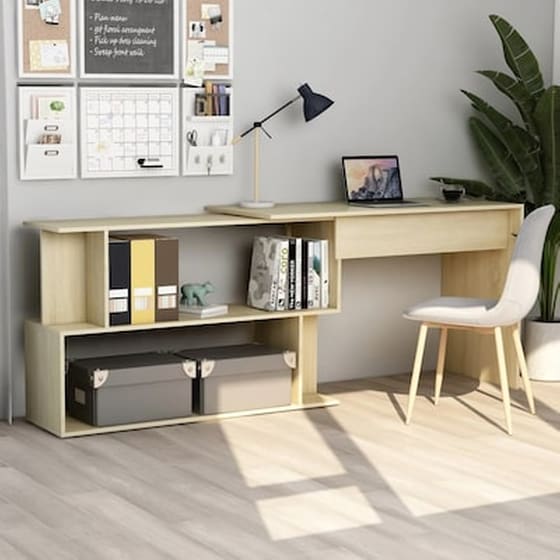 Γραφείο Γωνιακό VidaXL από Μοριοσανίδα 200x50x76cm - Μπεζ image 0