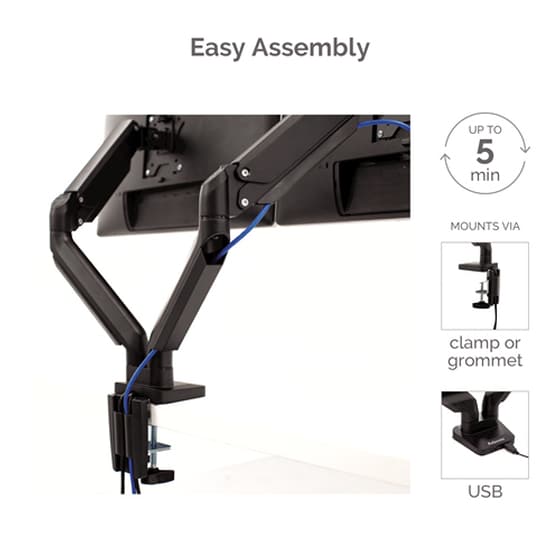 Βραχίονας οθόνης Fellowes Platinum Series Dual Monitor Arm image 5