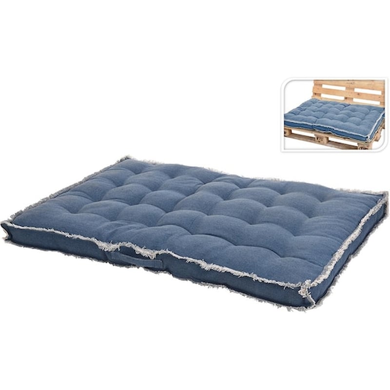 ARIA TRADE Μαξιλάρι Για Παλέτα Σε Μπλε Χρώμα, 120x80x12 Cm, Pallet Cushion