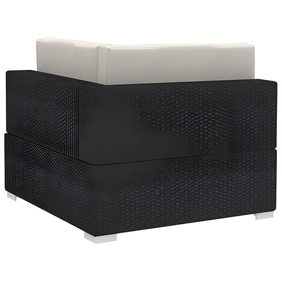 Γωνιακά Καθίσματα VidaXL Τμηματικά  2 τμχ με Μαξιλάρια από  Συνθετικό Ρατάν 70x70x54 cm  - Μαύρο/Κρεμ image 3