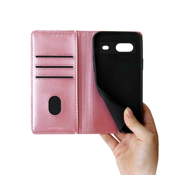 Θήκη Google Pixel 7 - Sonique Vintage Magnet Book - Ροζ Χρυσό image 3