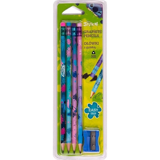 Μολύβι Coolpack με Γόμα και Ξύστρα HB Disney Stitch (4 Τεμάχια) image 0