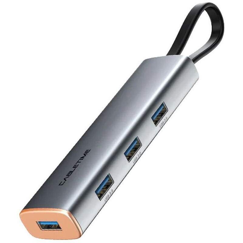 Cabletime Usb-c Hub Ct-hubp4, 4x Usb Θύρες, 5gbps, Γκρι