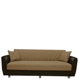 Τριθέσιος Καναπές Esmarket Juan 214x82cm - Καφέ/Μπεζ