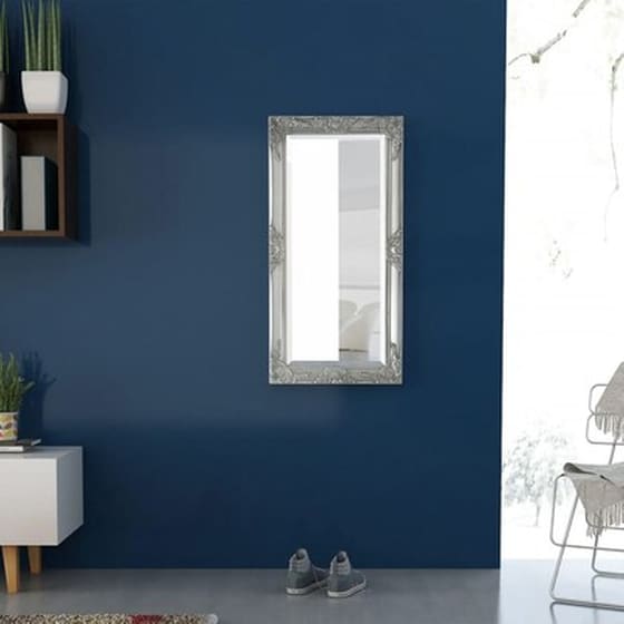 Vidaxl Καθρέφτης Τοίχου  Με Μπαρόκ Στιλ Ασημί 100 X 50 Εκ. image 3