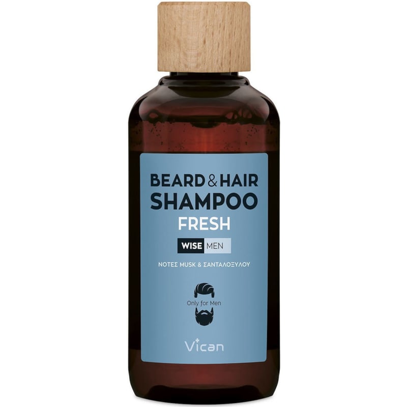 VICAN Σαμπουάν για Γένια Μαλλιά WISE MEN Beard Hair Shampoo Fresh 200 ml