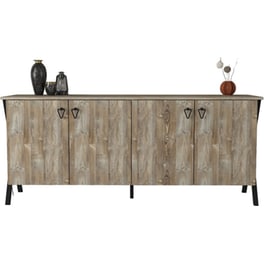Μπουφές 24Mall Favore από Μοριοσανίδα/Μέταλλο 180x44.8x76.8 cm - Καρυδί/Μαύρος