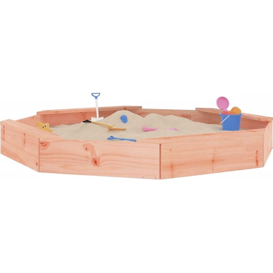 VidaXL Αμμοδόχος με Καθίσματα Οκτάγωνη 159.5x159.5x20cm Ξύλινη - Φυσικό Χρώμα Ξύλου image 0