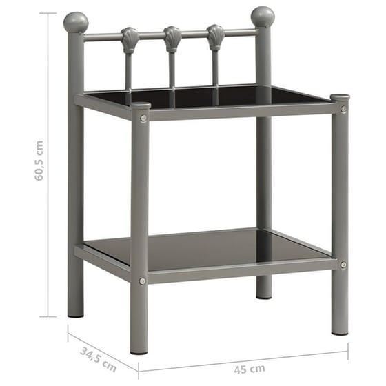 Κομοδίνο Vidaxl Μεταλλικό 2τμχ 45x34.5x60.5 cm - Γκρι Μαύρο image 5
