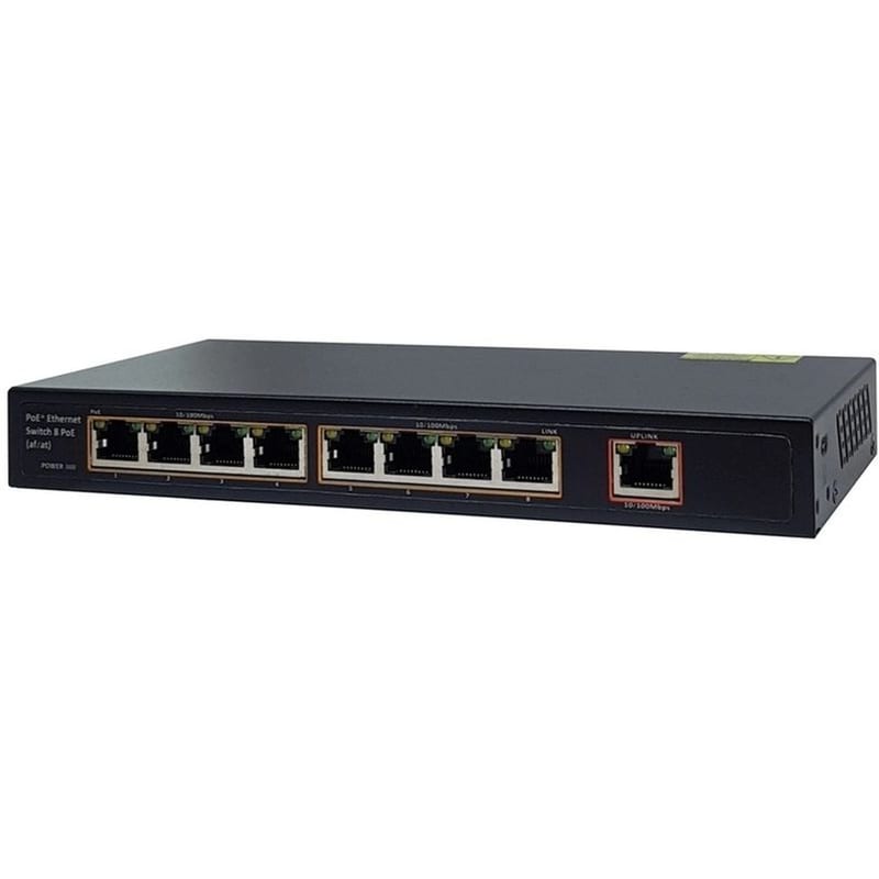 Folksafe FS-S1008EP-E Network Switch Unmanaged L2 PoE Ethernet 8-Port 10/100 Mbps