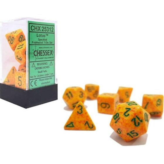 Σετ Ζάρια - 7 Dice Set Speckled Polyhedral Lotus Chessex image 1