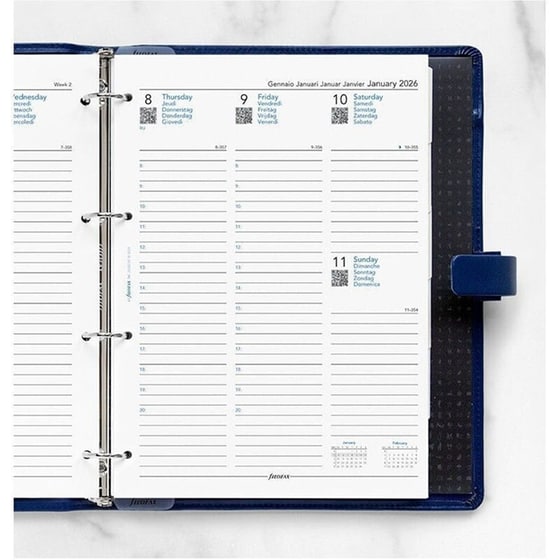 Ανταλλακτικά Φύλλα Ημερολογίου Filofax 2026 Eng. Α4 Εβδομάδα σε 2 Σελ. image 2