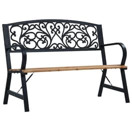 Παγκάκι Κήπου VidaXL από Ξύλο/Ατσάλι 120x56x87 cm - Μαύρο/Καφέ