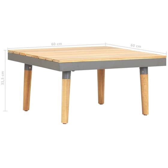 Τραπέζι Εξωτερικού Χώρου VidaXL από Ξύλο 60x60x31.5 cm - Καφέ image 3