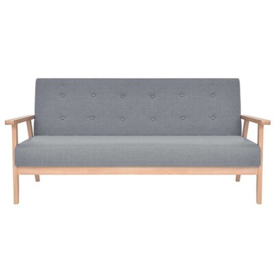 Σετ Επίπλων Σαλονιού VidaXL από Ύφασμα 2 Τμχ - Ανοιχτό Γκρι image 4