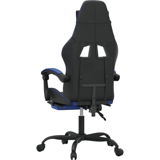 Καρέκλα Gaming VIDAXL 349603 με Υποπόδιο από Τεχνητό Δέρμα - Μπλε image 3