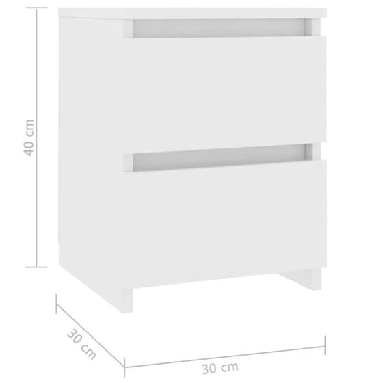 Κομοδίνο Vidaxl Από Μοριοσανίδα 2τμχ 30x30x40 cm - Λευκό image 5