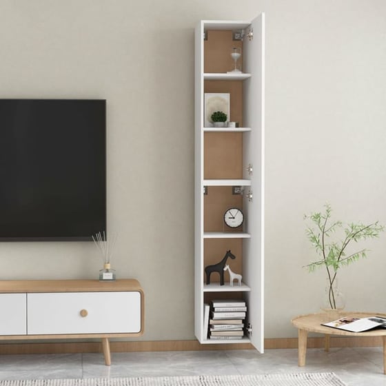 Έπιπλα Τηλεόρασης VidaXL Μοριοσανίδα 2 Τμχ 30.5x30x90cm - Λευκό image 4