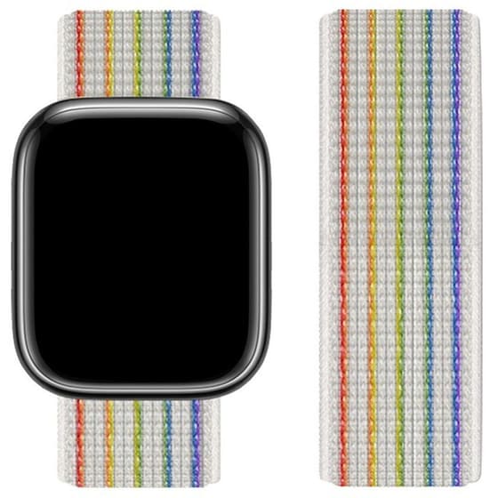 Watchband Hoco Wa02 42/44/45/49mm Από Nylon Για Apple Watch Series 1/2/3/4/5/6/7/8/se/ultra Reflective Rainbow Edition image 0