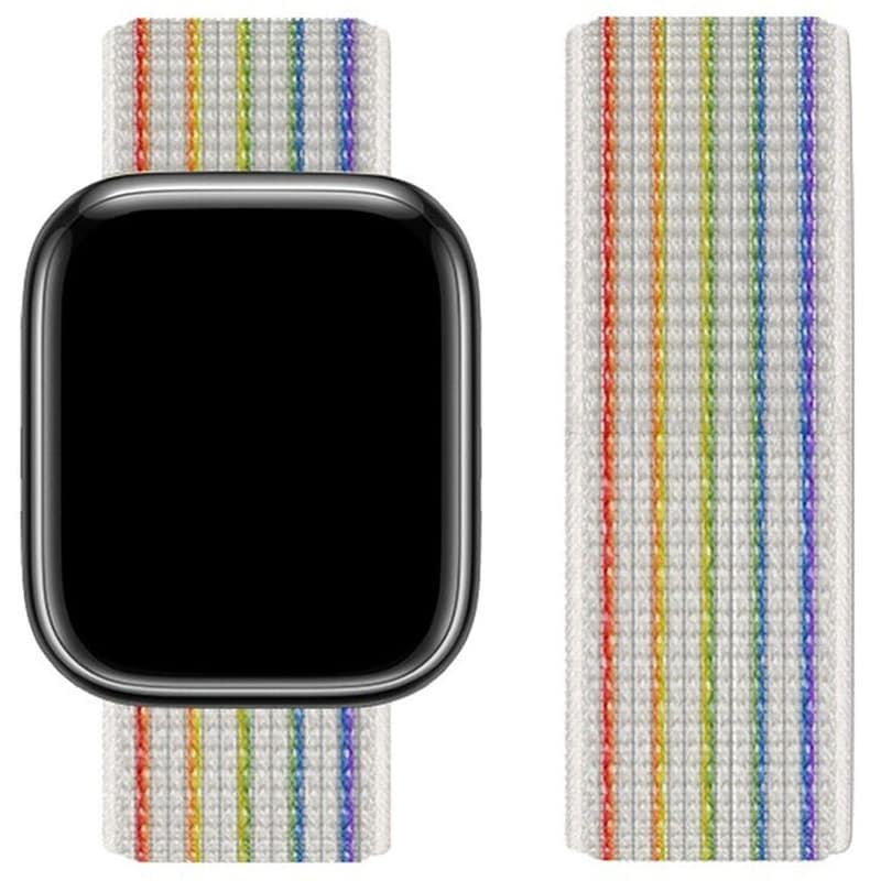 HOCO Watchband Hoco Wa02 42/44/45/49mm Από Nylon Για Apple Watch Series 1/2/3/4/5/6/7/8/se/ultra Reflective Rainbow Edition