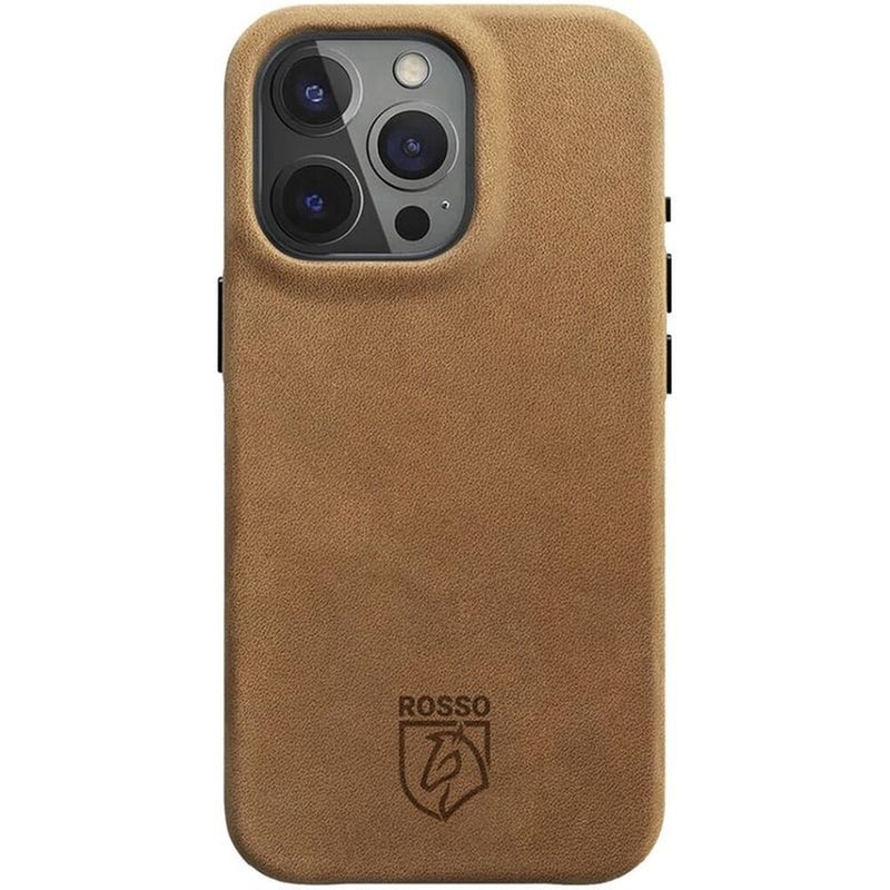 Θήκη Apple iPhone 16 Pro - Rosso Elite Back Cover Δερμάτινη με MagSafe - Light Brown