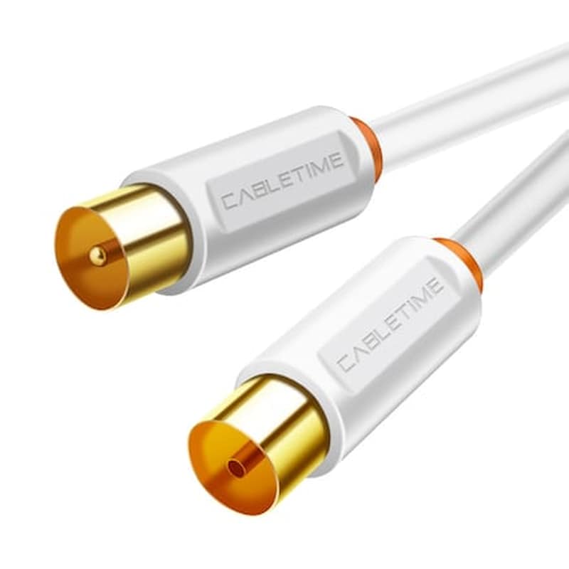 CABLETIME Cabletime Καλώδιο Tv M Σε Tv F Av101, 75ohm, 3m, Λευκό