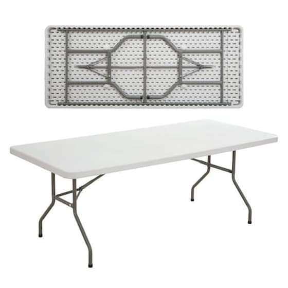 Τραπέζι Πτυσσόμενο Blow Μέταλλο/pp Γκρι/άσπρο 183x76x74cm image 0