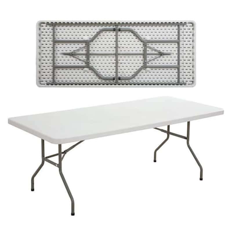 Τραπέζι Πτυσσόμενο Blow Μέταλλο/pp Γκρι/άσπρο 183x76x74cm