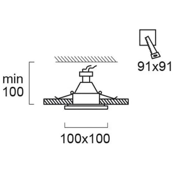 Σποτ Χωνευτό Viokef Artsi 4208001 από Χάλυβα - Μαύρο image 1