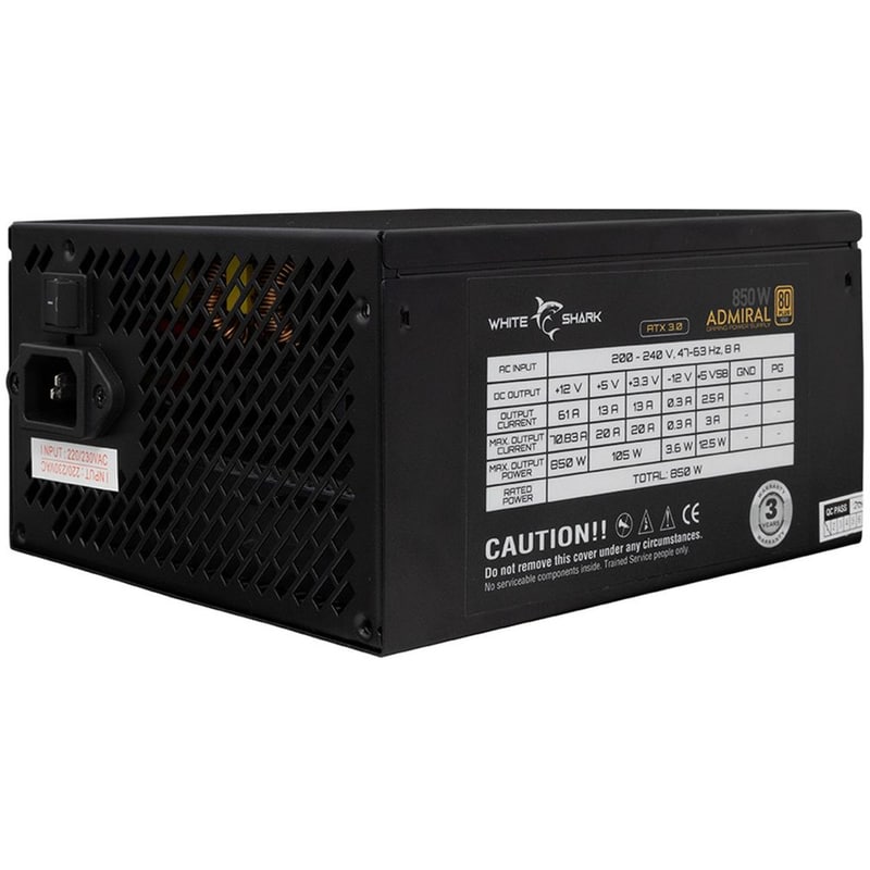 Τροφοδοτικό Υπολογιστή White Shark 600W Full Modular 80+ Bronze - Μαύρο