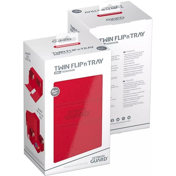 Ultimate Guard Twin Flip`n`tray 200+ Xenoskin Monocolor Red image 4