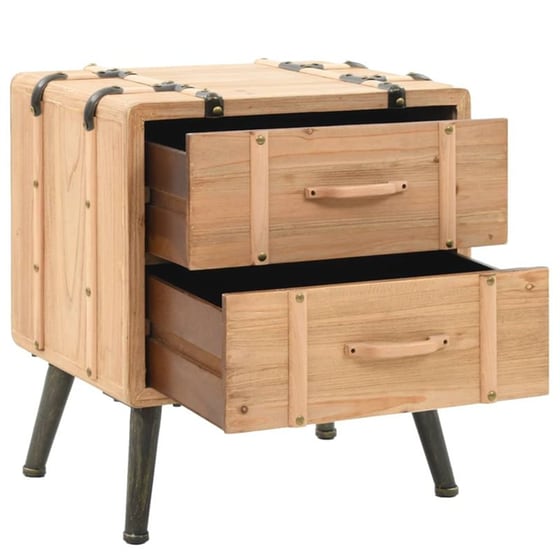Κομοδίνο Vidaxl Από Μασίφ Ξύλο Ελάτης 50x35x57 cm - Φυσικό image 2