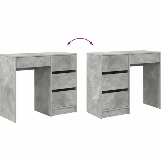 Γραφείο VidaXL από Επεξεργασμένο Ξύλο 90x37,5x75 cm - Γκρι Σκυροδέματος image 8