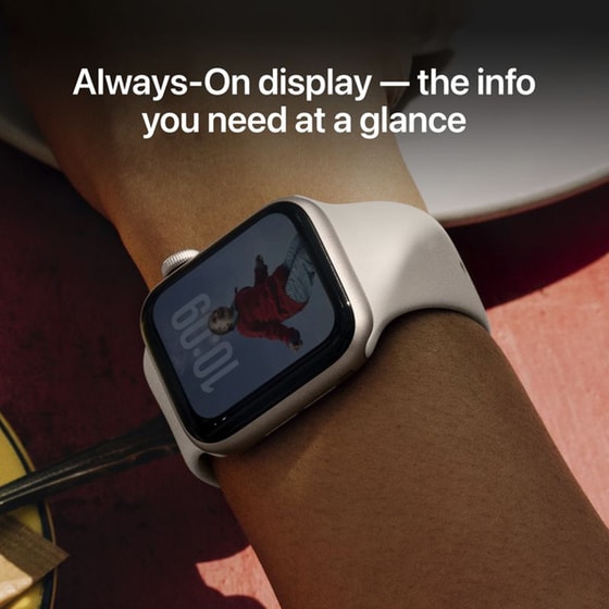 Apple Watch SE 3 GPS + Cellular 40mm Starlight Aluminium Case with Starlight Sport Band - M/L image 4