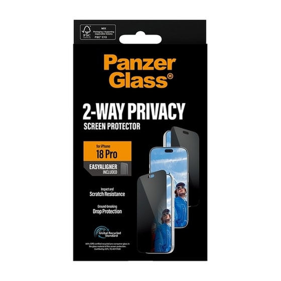 Προστατευτικό οθόνης Apple iPhone 18 Pro - PanzerGlass 2-Way Privacy Ultra-Wide Fit w. EasyAligner image 2
