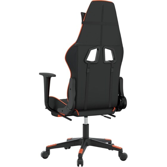 Καρέκλα Gaming VIDAXL 345528 με Υποπόδιο από Τεχνητό Δέρμα - Μαύρο image 4
