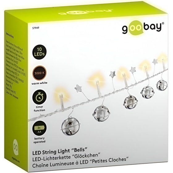 Χριστουγεννιάτικα Λαμπάκια Goobay 10 Led 1.30m - Λευκό image 3