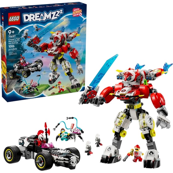 LEGO® Cooper's Tiger Mech & Zero's Hot Rod Car (71497) image 1