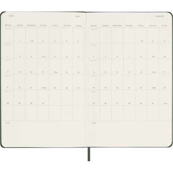 Ημερολόγιο Εβδομαδιαίο Moleskine 2025 12M Large Myrtle Green Hard image 5